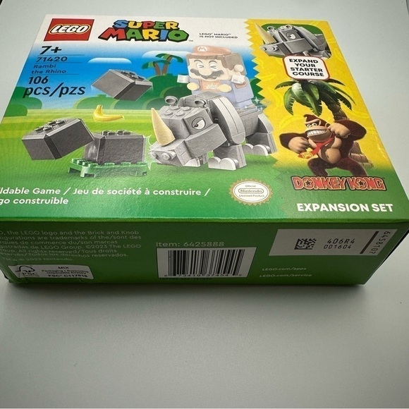 Retired LEGO Super Mario Rambi the Rhino 71420 – Donkey Kong Expansion – Sealed - Picture 6 of 7